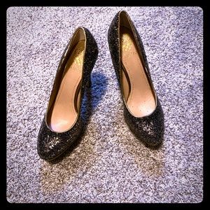 Vince Camuto bronze platform heels